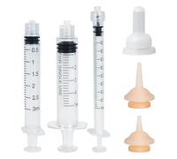 YSHODGU Lot de 6 tétines en silicone pour animaux de compagnie, mini tétines et seringues, avec seringue, pour animaux de compagnie et animaux sauvages, adaptés pour chiots et chatons