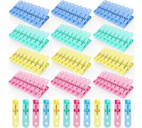 Ysimple 100 Pièces Mini Pince à Linge Coloré,Pinces à Linge en Plastique,Epingle a Linge en Plastique avec Ressort Extérieur Stable,Résistantes Au Vent,pour Vêtements,Serviette,Chaussettes(4Couleurs)