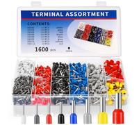 Ysimple 1600 Pièces 8 Types Cosses Electriques a Sertir Connecteurs,Cosse Electrique 0.5 mm²-10 mm²,Assortiment Cosses de Electriques,Cosses à Sertir Lsolées,pour Electricien