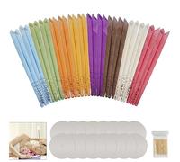 Ysimple 32 Pièces Naturelle Bougie Oreille Nettoyante,8 Scents Différents Bougies pour les Oreilles avec 16 Disques de Protection et Coton-Tige,pour Détendez-Vous Nettoyer Enleve le Cerumen