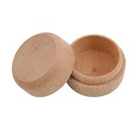 YSINFOD Boîte en Bois Ronde Mini Anneau Boîte De Stockage De Bijoux Vintage Bibelot Savon Cas De Stockage avec Couvercle en Bois Massif Partie Bonbons Cadeau