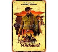 Ysirseu Django Unchained | Décoration murale vintage en étain pour café et bar de Jamie Foxx 30,5 x 45,7 cm