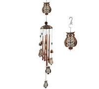 YSISLY Carillons Vent en Forme de Hibou, carillons Vent Mobile Romantique, Attrape-Vent Hibou, Carillon avec Crochet en S pour Décoration Intérieure ou Extérieur (Owl Wind Chimes)