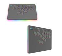 Ysislybin Arcade Fight Stick, Arcade Fighting Game Keyboard avec Programmation de Macros 14 Keys Keypad avec Boutons Custom et Éclairage RGB pour PS3/PS4/Switch/PC Street Fight