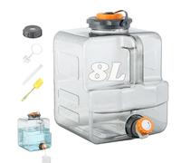 Ysislybin Bidon à Eau 8 L avec Robinet, Jerrican à Eau Canister d'eau de Camping Compatible avec Pompes à Eau Électriques, Réservoir d'eau Portable pour Camping Randonnée Outdoor Pêche Fête VR