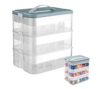 Ysislybin Boite Rangement Plastiquee pour Lego Briques, 3 Couches Boite Rangement avec Couvercle, Jouets Empilable Organiseur Transparent avec Compartiments pour Ranger les Jouets, Coffre a Jouet