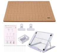 Ysislybin Ensemble de Planche à Macramé, Kit de Planche Macramé 40x30cm avec Métrique Impérial Grille et 50 x T Goupilles Support Réglable pour Macrameet Nouage Création de Nœuds