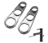 ysister Outil retrait d'aérateur de robinet, clé buses mélange d'aérateur robinet, 2 pièces Aérateur buse mélange d'aérateur d'acier inoxydable pour ajuster débit d'eau M16/M18/M20/M22/M24/M28