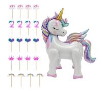 YSJCHEBS 1 Ballon Doux, Ensemble De 20 Petites Doublures De Gâteau, Ballons De Fête, Décorations De Fête pour Filles, Décorations d'anniversaire, Ballons en Aluminium Princesse