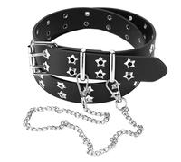 YSJCHEBS 1 Ceinture Punk Et 1 Chaîne En Métal, Ceinture Large, Ceinture Rétro, Ceinture De Personnalité À La Mode, Accessoires Vestimentaires