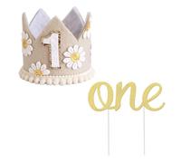 YSJCHEBS 1 Chapeau De 1Er Anniversaire Et 1 Insert De Gâteau, Décorations De Fête, Chapeau d'anniversaire pour Enfants, Accessoires Vestimentaires De Fête, Accessoires Photo De Fête.