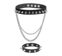 YSJCHEBS 1 Collier De Rivet, 1 Morceau De Bracelet Rivet, Bijoux Rivet pour Femmes, Collier De Remorque De Chaîne Personnalisé, Bijoux Gothique, Accessoires Punk