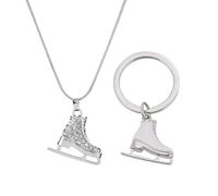 YSJCHEBS 1 Morceau De Collier De Remorque De Chaussures De Glace, 1 Morceau De Clés De Chaussures De Glace, Bijoux De Mode, Bijoux De Personnalité Créative, Personne De Patin À Glace Petit Cadeau