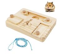 YSJCHEBS 1 Morceau De Station d'alimentation du Hamster Et 1 Morceau De Laisse, Besoins en Petits Animaux, Station d'alimentation en Bois, Jouets De Jouets d'alimentation du Hamster