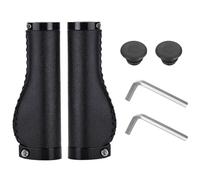 YSJCHEBS 1 Paire De Housses De Poignée en Cuir, 2 Clés, Poignées De Volant De Vélo, Poignées De Vélo en Cuir, Guidon De Vélo en Cuir PU, Poignées De Guidon De Scooter