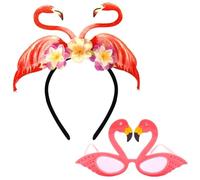 YSJCHEBS 1 Pièce De Lunettes Flamant Rose Et 1 Pièce Bandeau Flamant Rose, Lunettes Décoratives, Couvre-Chef Drôle, Couvre-Chef De Fête, Couvre-Chef Créatif, Accessoires De Cosplay