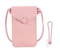 YSJCHEBS 1 Sac Rose Pour Téléphone Portable Et 1 Cordon Pour Téléphone Portable, Sac À Bandoulière En Cuir Pu, Sac Pour Filles, Porte-Monnaie, Sac À Bandoulière Portable