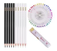YSJCHEBS 10 Pièces De Craie De Tailleur, 1 Jeu De Stylos De Positionnement, 1 Pièce De Règle De Tailleur, Craie À Coudre, Marqueur De Tissu, Marqueur, Kit De Tailleur