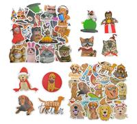 YSJCHEBS 100 Autocollants D’Animaux, Décoration D’Autocollants De Chat Et De Chien, Autocollants De Dessins Animés Mignons, Autocollants Intéressants