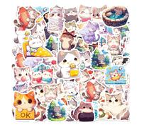 YSJCHEBS 100 Autocollants De Chat Mignon, Autocollants De Graffiti De Dessin Animé, Autocollants De Récompense pour Enfants, Autocollants Décoratifs, Autocollants Imperméables