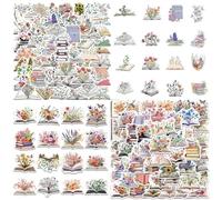 YSJCHEBS 100 Autocollants De Fleurs De Livre, Autocollants De Fleurs Et De Plantes, Décoration D’Autocollant De Livre Imperméable, Belle Décoration D’Autocollant, Autocollants De Cahier De Bricolage