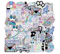 YSJCHEBS 100 Feuilles D'Autocollants Graffiti Laser, Autocollants Graffiti Imperméables, Autocollants Esthétiques, Autocollants pour Téléphone Portable, Autocollants pour Ordinateur Portable