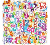 YSJCHEBS 100 Pièces Autocollants Alphanumériques Créatifs, Autocollants Intéressants pour Enfants, Autocollants Éducatifs pour Enfants, Autocollants Animaux Mignons, Autocollants Décoratifs