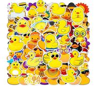 YSJCHEBS 100 Pièces Petits Autocollants De Canard Jaune, Autocollants De Canard Jouet, Autocollants d'animaux Mignons, Autocollants De Graffiti Imperméables, Autocollants De Scrapbooking