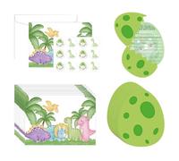 YSJCHEBS 12 Cartes D'Invitation De Dinosaure, Équipées De 12 Enveloppes De Dinosaure Et De 12 Autocollants De Sceau De Dinosaure, Cartes D'Invitation Créatives pour Enfants