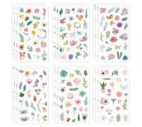 YSJCHEBS 18 Autocollants De Fleurs Et De Plantes, Autocollants De Fleurs Mignons, Autocollants De Décoration De Tasse Et De Sac De Bricolage, Autocollants Intéressants, Autocollants De Scrapbooking