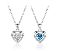 YSJCHEBS 2 Colliers Coeur Océan, Colliers pour Femmes, Colliers Pendentif Amour, Colliers Coeur Mode, Ornements De Bijoux pour La Décoration