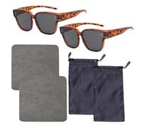 YSJCHEBS 2 Lunettes, 2 Sacs À Lunettes, 2 Chiffons À Lunettes, Lunettes De Soleil Longues, Lunettes De Soleil À Pince De Pêche Pour Hommes