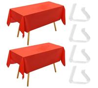 YSJCHEBS 2 Morceaux De Nappes Rouges Et 4 Morceaux De Nappe, Nappes Rectangulaires, Tables De Banquet, Nappes Étanches, Plafonds en Plastique