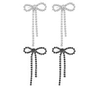 YSJCHEBS 2 Paires De Boucles d'oreilles Nœud, Boucles d'oreilles Pendentif Diamant, Boucles d'oreilles Élées pour Femmes, Boucles d'oreilles Mode Simples, Décoration Assortie Aux Vêtements