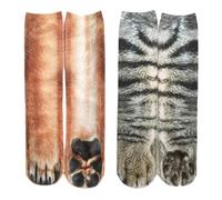 YSJCHEBS 2 Paires De Chaussettes De Patte D’Animal 3D, Cadeaux Drôles Pour Les Femmes, Cadeaux Inhabituels, Chaussettes De Patte, Cadeaux De Chien Pour Hommes, Cadeaux Pour Les Amoureux Des Chiens