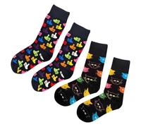 YSJCHEBS 2 Paires De Chaussettes D'Impression Couleur, Caricatures Sucrées En Bas, Hommes Et Femmes Ordinaires, Chaussettes De Mode Créatives, Chaussettes De Loisirs Douces