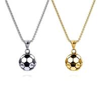 YSJCHEBS 2 Pièces Colliers D'Éléments De Football, Colliers en Acier Inoxydable, Accessoires De Football, Colliers Pendentif De Football, Colliers À La Mode Et Créatifs, Colliers De Fans