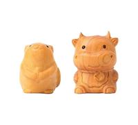 YSJCHEBS 2 Pièces Sculptures sur Bois, Ornements De Souris en Bois, Ornements De Souris, Petits Ornements Mignons, Ornements Décoratifs en Bois pour La Maison, Ornements De Sculpture sur Bois