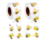 YSJCHEBS 2 Rouleaux D’Autocollants pour Petites Abeilles, Décorations D’Abeilles, Décorations De Fête D’Abeilles, Autocollants en Verre De Style Abeille Mignon, Autocollants D’Animaux