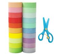 YSJCHEBS 20 Morceaux De Ruban En Papier Et 1 Morceau De Ciseaux En Plastique, Du Ruban Minimaliste, Des Accessoires De Bricolage Faits À La Main, Du Ruban De Presse-Papiers