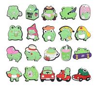 YSJCHEBS 20 Pièces Accessoires Décoratifs Pour Chaussures Grenouille, Ornements De Chaussures Amusants, Épingles Grenouille, Pendentifs Grenouille Pour Enfants, Pendentifs Grenouille Cool