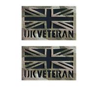 YSJCHEBS 2Pcs Patchs De Logo Britannique, Patchs en Tissu Union Jack, Patchs Brodés De Vétéran Britannique, Décoration D'Armoiries Britanniques, Décoration De Vêtements