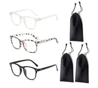 YSJCHEBS 3 Pièces De Lunettes À Lumière Bleue, 3 Pièces De Sacs À Lunettes, Des Lunettes À Lumière Bleue Pour Enfants Pour Filles, Des Lunettes Pour Écran D'Ordinateur Avec Anti-Éblouissement