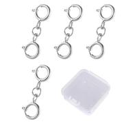 YSJCHEBS 4 Boucles À Bijoux, 1 Boîte De Rangement, Boucle en Argent Sterling, Boucle De Collier, Chaîne De Sécurité en Argent pour Bracelet, Boucle De Collier Multicouche, Fermoir Mousqueton Double
