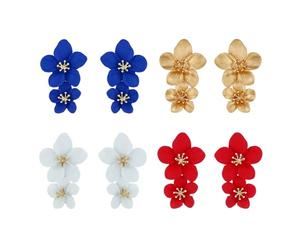 YSJCHEBS 4 Paires De Boucles D’Oreilles À Fleurs, Bohème, Alliage, Dangle, EARRING