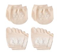 YSJCHEBS 4 Paires De Chaussettes Pour Femmes, Chaussettes À Talons Hauts, Demi-Chaussettes Antidérapantes D'Été, Chaussettes En Coton Pour Femmes, Chaussettes Respirantes Pour Femmes