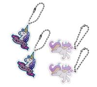 YSJCHEBS 4 Pièces Porte-Clés Breloques Porte-Clés Voiture Porte-Bonheur Dessin Animé Porte-Clés Mini Porte-Clés Cadeau De Fête Porte-Clés