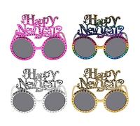 YSJCHEBS 4Pcs Lunettes De Bonne Année, Lunettes De Lettre De Roman, Lunettes De Vacances Drôles, Accessoires Photo De Fête, Accessoires du Nouvel an, Décorations De Fête du Nouvel an