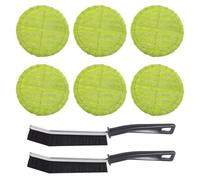 YSJCHEBS 6 Chiffons De Rechange pour Vadrouille Et 2 Brosses pour Fentes, Chiffon De Nettoyage Rond, Outil De Nettoyage Multifonctionnel, des Salles De Bains Et des Cuisines.
