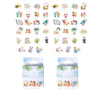 YSJCHEBS 92 Autocollants sur Le Thème De La Plage D’Été, Autocollants Décoratifs, Autocollants Créatifs, Autocollants Graffiti De Dessin Animé, Fournitures De Scrapbooking
